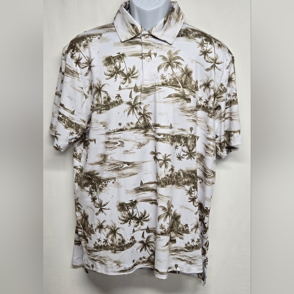 Chaps L Classic Fit Shirt Dri Wear Stretch Soft Short Sleeve Henley Polo